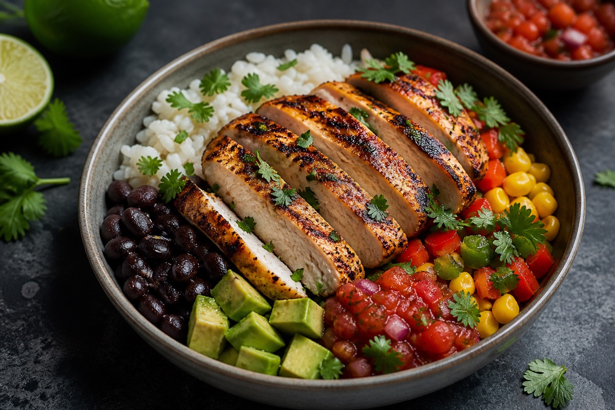 Chicken burrito rice bowl
